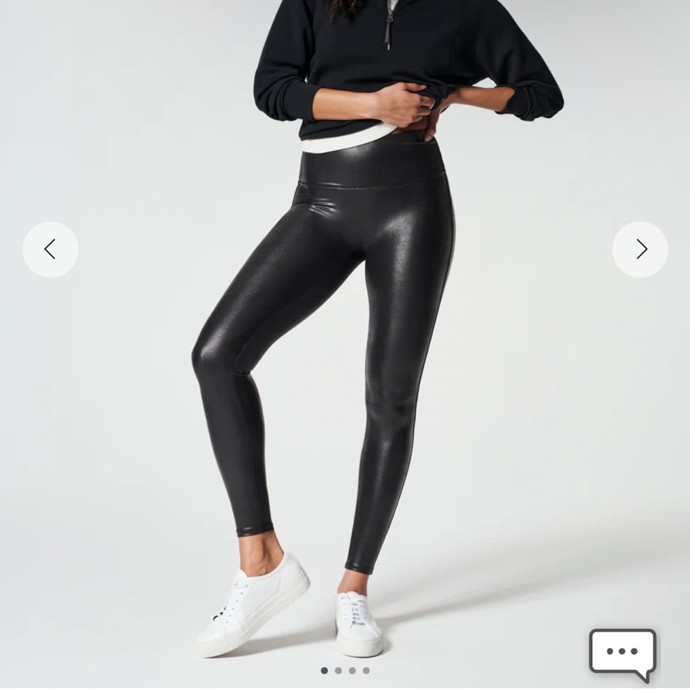 SPANXshape™ Faux Leather Leggings, black, size L